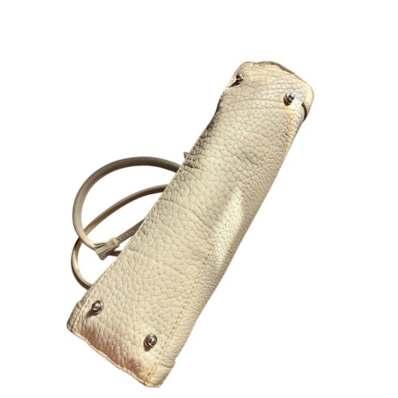 DOONEY & BOURKE East West Tassel OFF WHITE IVORY Pebble Leather Purse Bag - Picture 7 of 8